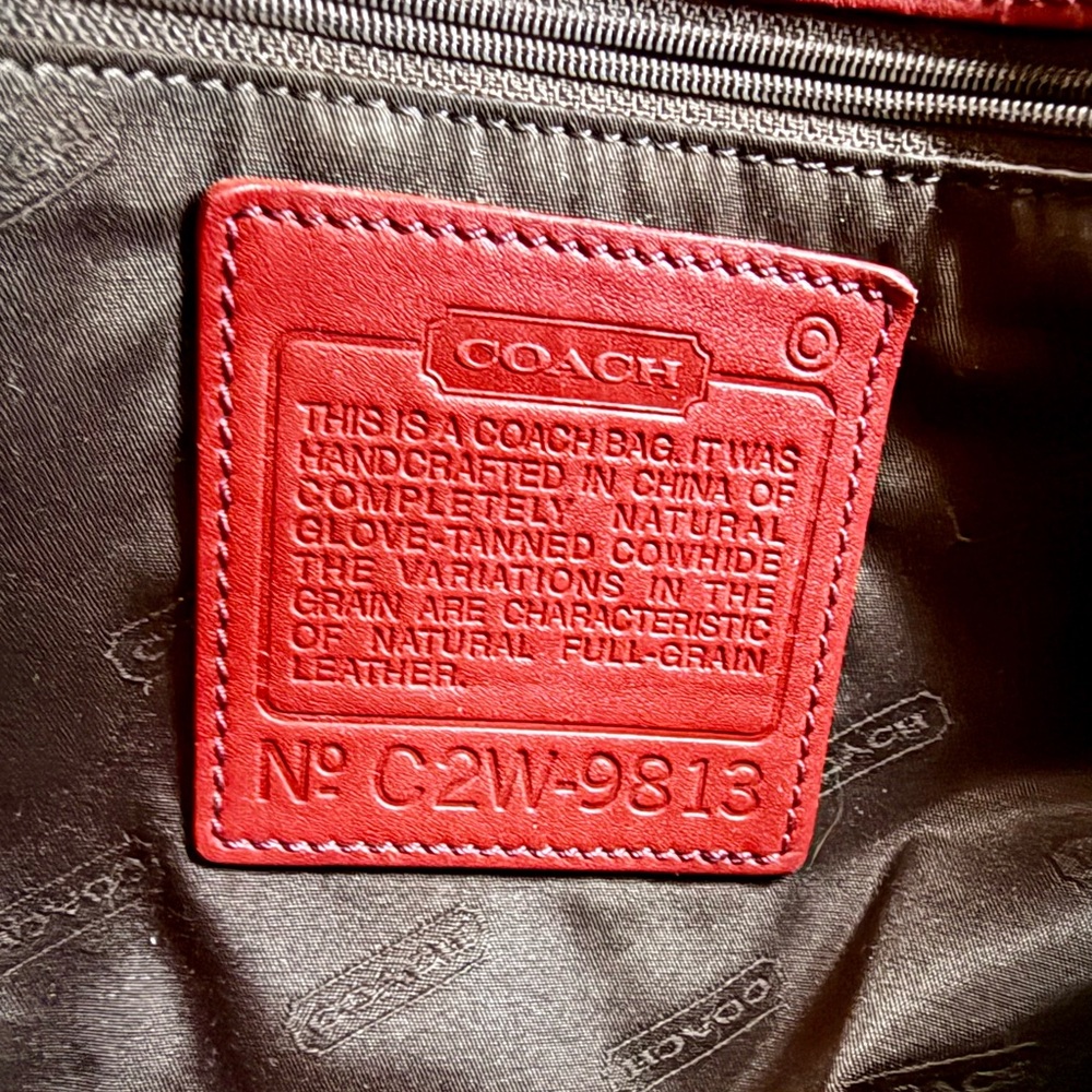 Vintage Coach Legacy Shopper Tote Glove Tanned Leather Red - Picture 16 of 16